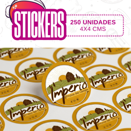 Stickers personalizados 4x4 cm baratos | Etiquetas adhesivas económicas