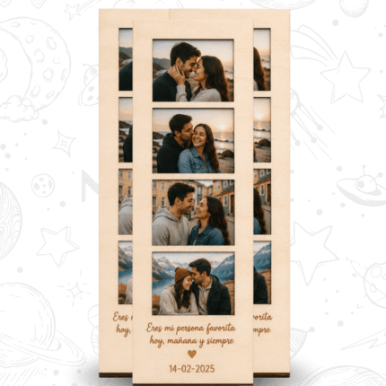Marco Tira de Fotos de Madera Imantado con Grabado Personalizado