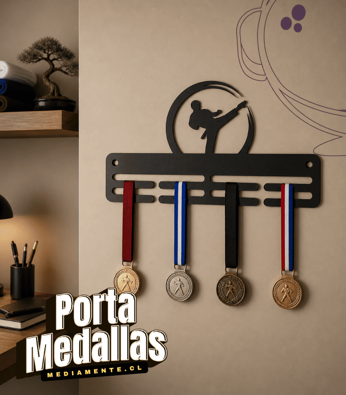 medallero_karate_muestra Porta Medallas Deportes — Silueta Corte Láser - Imagen 1